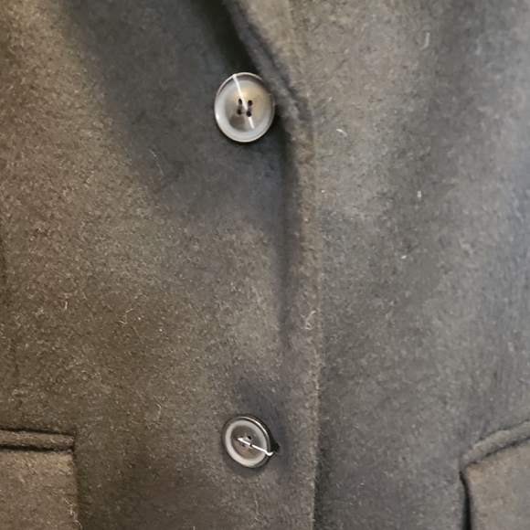 LOFT Elegant Dark Wool Coat sz Large - Picture 3 of 10